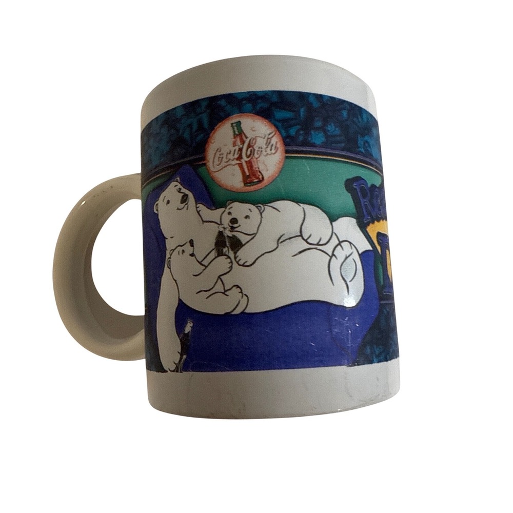 Vintage 1999 Coca-Cola Polar Bear Really Cool DAD Ceramic Coffee Mug Giftco